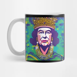 Queen Elizabeth II - Geometric Tie-Dye Mug